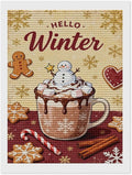 Diamond Painting Kits for Adults - Hello Winter Ice Cream & Gingerbread Snowflakes & Candles Painting DIY 5D Full Drill Diamond Dots Paintings with Diamonds Gem Art And Crafts Home Decor 12"x16"