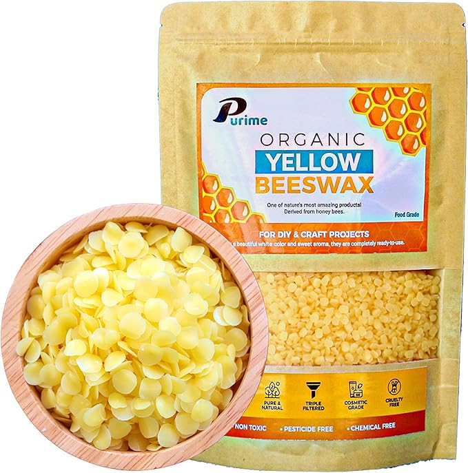 Organic Beeswax Pellets 1LB | Food-Grade & Pure | Ideal for Candle Making, Skincare, DIY Lotions & Crafts | USA Standards, Filtered Beeswax Pastilles for Melting