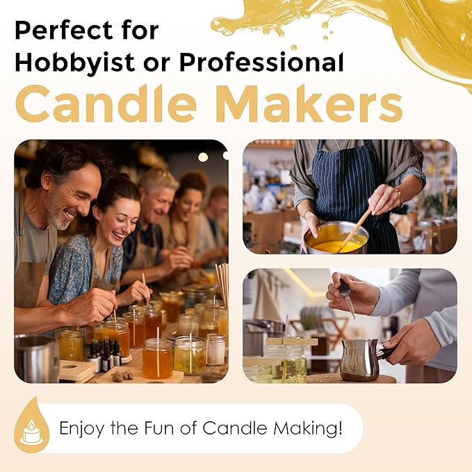 Ivory Liquid Candle Dye (.25 oz) - Made in the USA - Safe and Easy to Use - Pure and Simple Ingredients - Candle Making Supplies for Soy, Paraffin, Palm or Gel Wax - 10 Vibrant Colors to Choose from