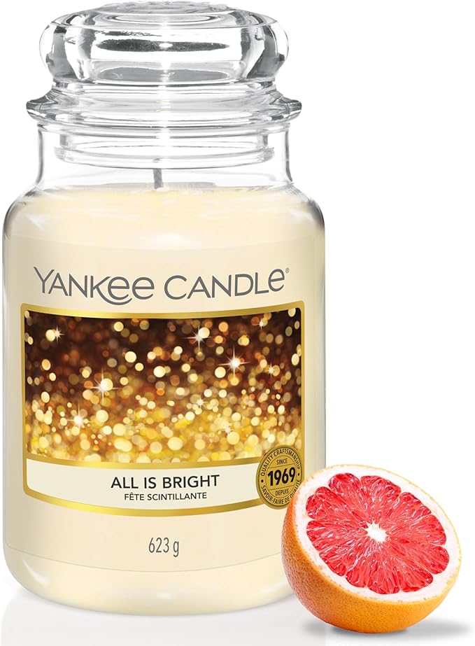 YANKEE CANDLE All is Bright Large Jar Candle, White
