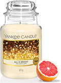 YANKEE CANDLE All is Bright Large Jar Candle, White