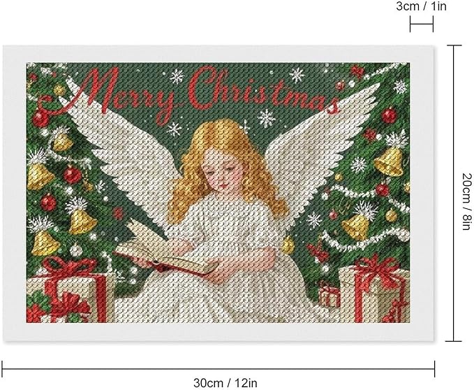 AIVKIEJK Diamond Painting Kits for Adults - Merry Christmas Angel Welcome Painting DIY 5D Full Drill Diamond Dots Paintings with Diamonds Gem Art and Crafts Home Decor 8"x12"