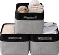 DECOMOMO Storage Baskets for Shelves - Fabric Storage Bins, Linen Closet Organizers and Storage (Grey & Black, XL - 3 Pack)