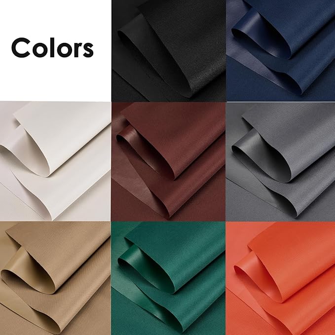 Waterproof Canvas Fabric by The Yard 60" W 600 Denier PVC Backing Water Repellent Polyester Upholster Fabric Material for Indoor Outdoor Marine Awning Tent Craft DIY(2 Yards, Orange)