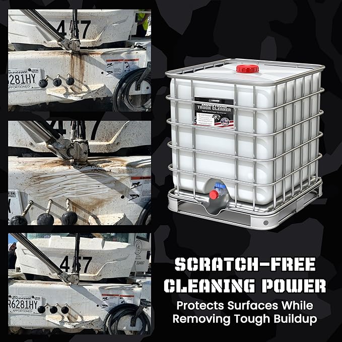 Industrial Truck Cleaner – Removes Road Film, Grease & Heavy Grime (Non-Corrosive, Biodegradable Formula), Professional Bulk Size, 275-Gallon Tote