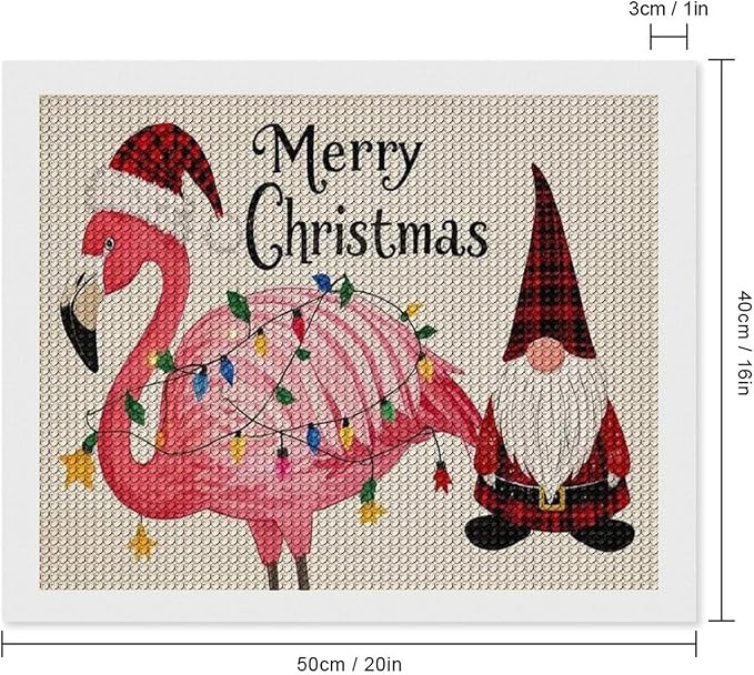 AIVKIEJK Diamond Painting Kits for Adults - Festive Flamingo Christmas Santa Hat Painting DIY 5D Full Drill Diamond Dots Paintings with Diamonds Gem Art and Crafts Home Decor 16"x20"