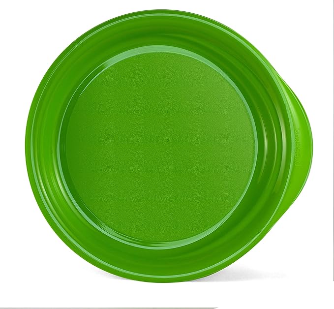 Preserve Everyday BPA Free Dinner Plates Made from Recycled Plastic in the USA, Bulk Set of 32, Apple Green