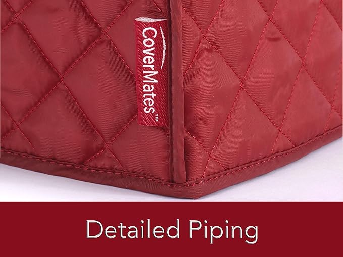 Covermates Keepsakes Blender Cover – Quilted Appliance Protector for Food Processors – Dust & Stain Resistant, Washable Slip‑On Design for Countertop Storage, Red