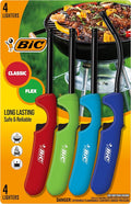 BIC Multi-Purpose Classic Edition Lighter & Flex Wand Stick Lighter, Ideal Fireplace and Candle Lighters, Assorted Colors, 4 Pack (Colors May Vary)