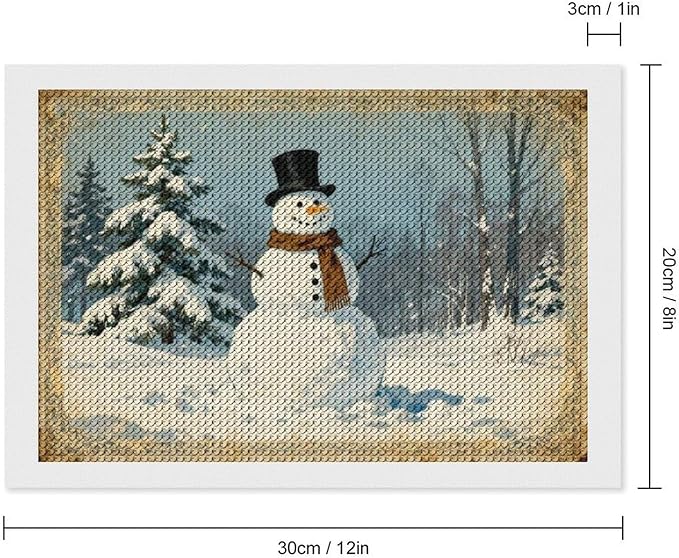AIVKIEJK Diamond Painting Kits for Adults - Christmas Snowman Painting DIY 5D Full Drill Diamond Dots Paintings with Diamonds Gem Art and Crafts Home Decor 8"x12"