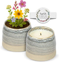 Hyggelight - The Growing Candle, Sandalwood & Vanilla Scented, 10oz Ceramic Pot, Aromatherapy Candles for Home, 100% Soy, Greta
