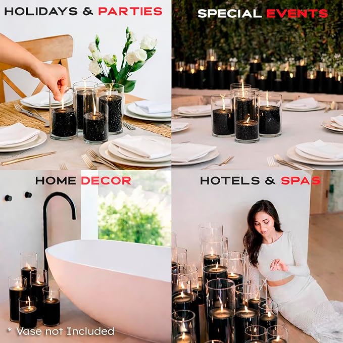 Vogue Candles Black Pearled Candle Sand Wax (5 LB) – Mother’s Day Candle Kit with 50 Cotton Wicks for DIY Home Lighting – Plant-Based & Reusable Wax Granules Refill for Clean Burning & Custom Vessels