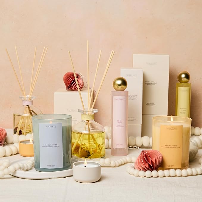 Orange, Cedarwood & Clove Scented Candle | 11oz, 60 Hour Burn | Natural Soy Wax, Cotton Wick | Soy Scented Candles for Home | Sun-Kissed Collection - Golden Luster