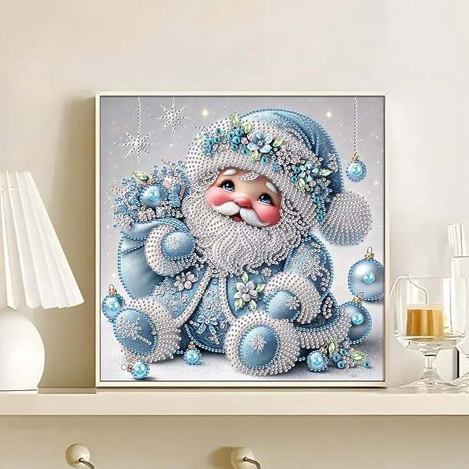 antor Christmas Diamond Painting Kit, 5D Special Shape Diamond Art for Adults, Cute Santa Claus Holiday Scene Crystal Rhinestones Diamond Painting Canvas, Christmas Home Wall Decor Crafts Gift