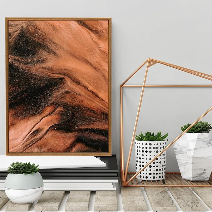 Pixy Canvas Floater Frame 4x6 for 3/4 (0.75) inch Deep Canvas Paintings/Canvas Prints/Wood Canvas Panels/Wall Art/Wall Decor/Home Decor/Artwork (Rustic Gold, 4 x 6 inch, Portrait)