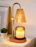 Candle Warmer Lamp with Timer, Dimmable Candle Lamp Warmer, Height Adjustable, Birthday Gifts for Women Mom, Vintage Home Decor for Scented Jar-Gold
