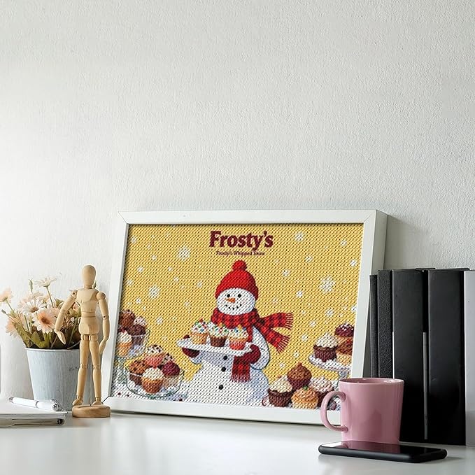 AIVKIEJK Diamond Painting Kits for Adults - Christmas Snowman Painting DIY 5D Full Drill Diamond Dots Paintings with Diamonds Gem Art and Crafts Home Decor 8"x12"