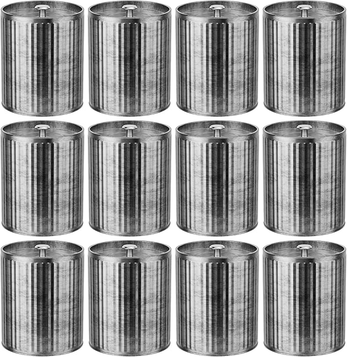 Domivirgo Empty Candle Tins for Making Candles, 10oz Vintage Style Candle Jars, Candle Containers with lid (Silver)