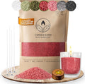 comforder Scented Candle Sand with Wicks, Pearled Candle, Wax Granules, 14oz Sand Wax Granules + 4 Wicks (Red, Amber)