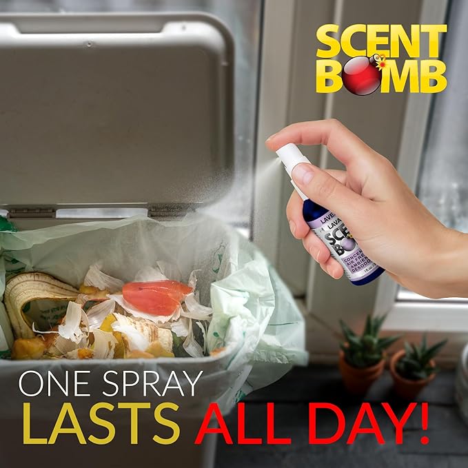 Scent Bomb Air Freshener Spray, Long-Lasting Odor Eliminator - Effective Deodorizer for Home & Car, Fresh Room Spray for Kitchen, Bathroom & Smell Neutralizer - 1 oz Pack of 4, Lavender Scent