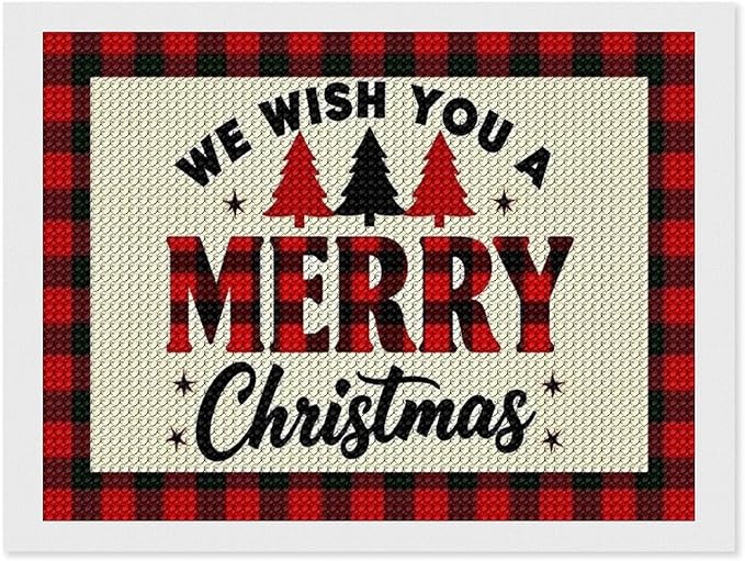 AIVKIEJK Diamond Painting Kits for Adults - Merry Christmas Welcome Painting DIY 5D Full Drill Diamond Dots Paintings with Diamonds Gem Art and Crafts Home Decor 12"x16"