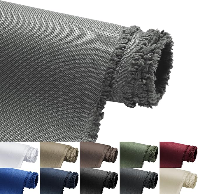 Waterproof Marine Canvas Fabric by The Yard 58" W 600D PVC Backing Water-Resistant Polyester Fabric Upholstery Material for Outdoor Indoor Marine Awning Tent Boat Furniture Cover, 1 Yard Light Grey