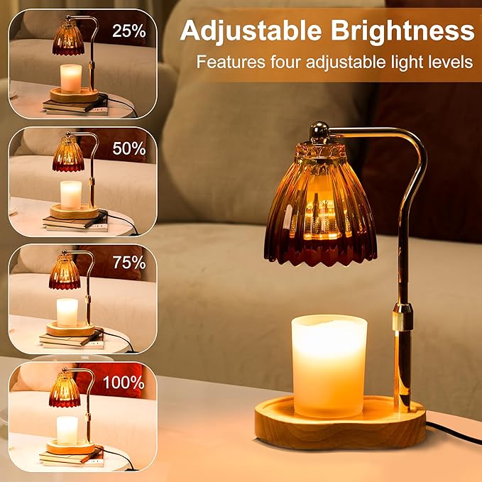 Candle Warmer Lamp with Timer Dimmable, Lamp Candle Warmer for Jar Candles，Birthday Gifts for Women Mom, House Warming Gifts Vintage Home Decor，Wax Warmer Lamp