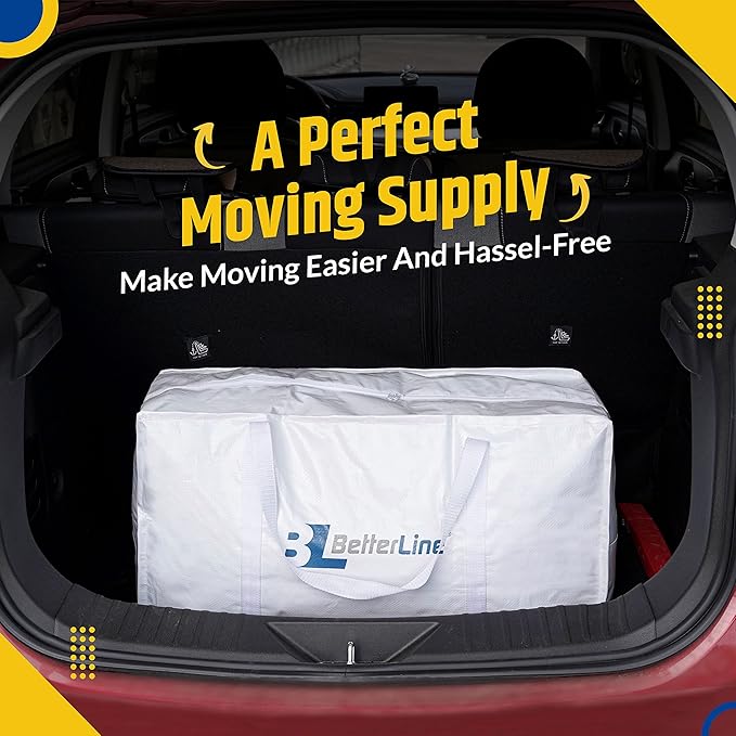 Heavy Duty Moving and Storage Bag - 29"x13"x15" Inches Tote with Reinforced Handles - Holds up to 65 lbs. - Tear and Water Resistant - Multi-Purpose and Foldable Double Zipper Polypropylene Bag