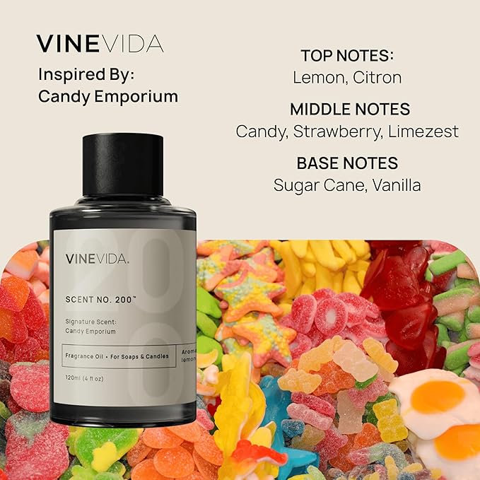 VINEVIDA [4 oz] Scent Candy Emporium; Fragrance Oil for Candle Making and Soap Making - Winter & Holiday Oils