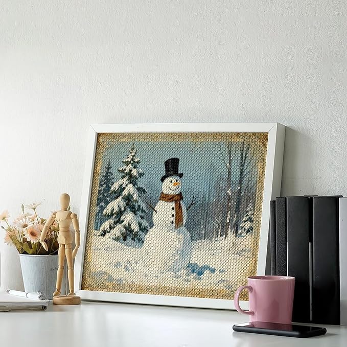 AIVKIEJK Diamond Painting Kits for Adults - Christmas Snowman Painting DIY 5D Full Drill Diamond Dots Paintings with Diamonds Gem Art and Crafts Home Decor 16"x20"