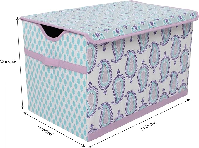 Bacati -Toy Chest Paisley Isabella Purple/Lilac/Aqua Girls
