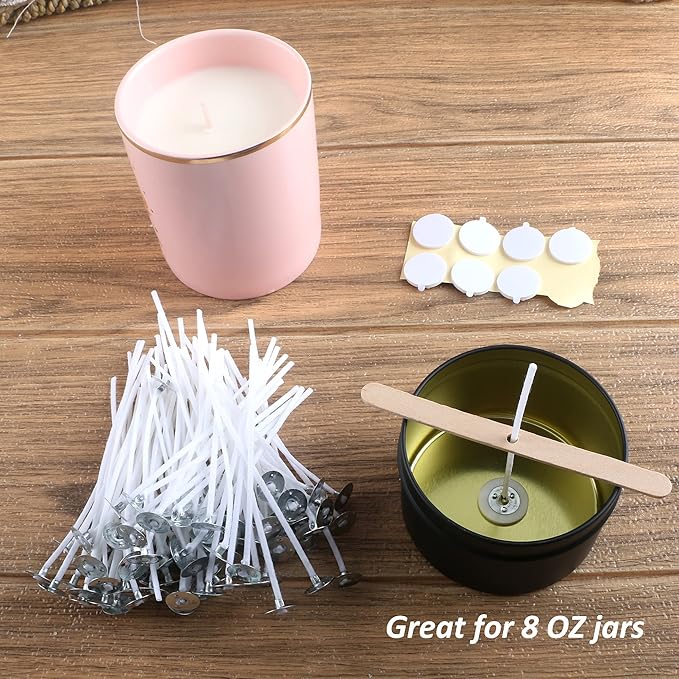MILIVIXAY 100 Piece 3.5 inch Candle Wicks-Pre-Waxed-Candle Wicks for Candle Making.