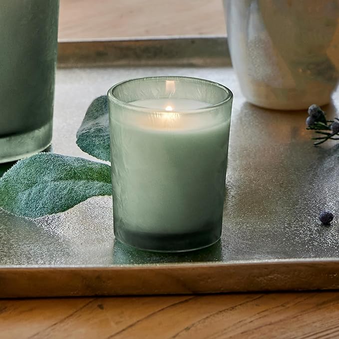 Thymes Scented Candles for Home Decor - Luxury Home Fragrance Gifts for Women & Men - Winter Candles with Crisp Notes of Sage, Eucalyptus, & Cypress Needles - Sage-Green (Highland Frost, 2 oz)