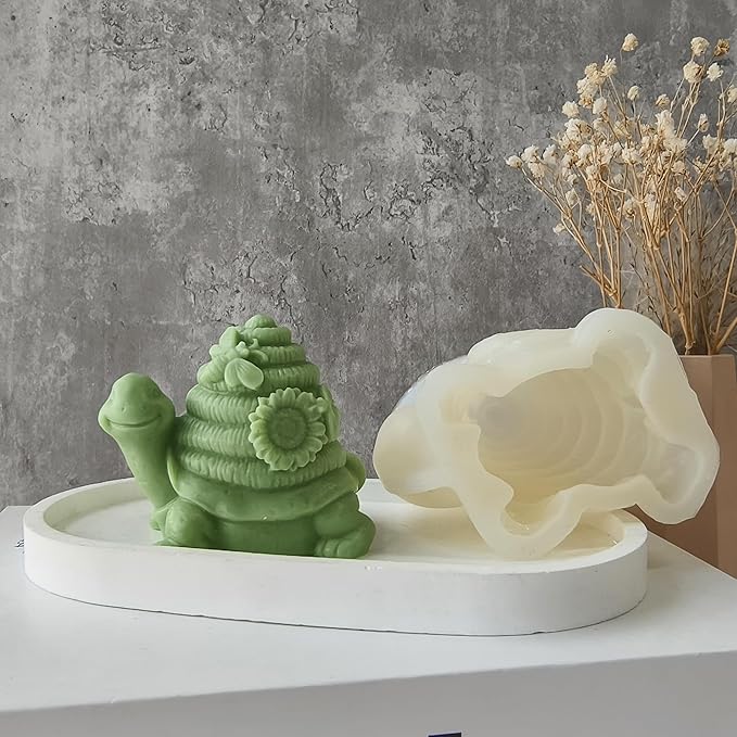 Turtle Soap Mold - Honeycomb Animal Mold for Candle Making and Home Decor - 3D Silicone Casting Mold