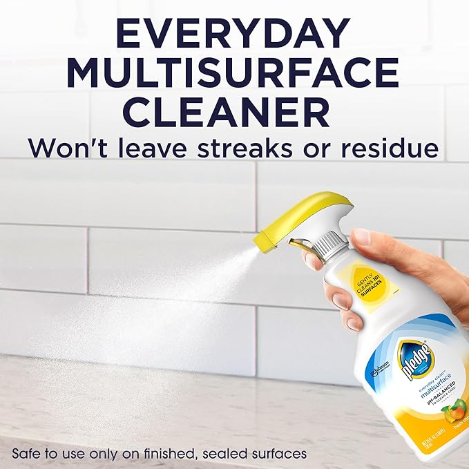 Pledge pH-Balanced Multisurface Cleaner Spray for Everyday Care, Fresh Citrus Scent, 25oz (Pack of 3)