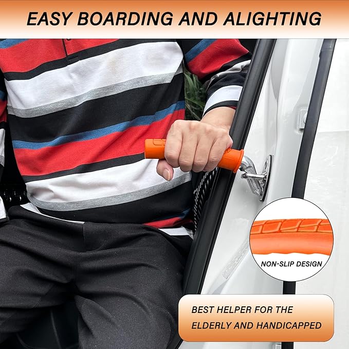 2 Pack Car Handle Assist for Elderly Car Door Handle for Easy Sit to Stand Assistance Auto Grab Bar Cane Support Aid Daily Mobility Assistive Device for Elderly, Seniors, and Handicap