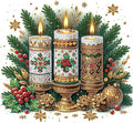 antor Christmas Candle 5D Special Shape Diamond Painting Kits for Adults Beginners, Crystal Rhinestones DIY Christmas Diamond Art Canvas for Home Wall Decoration Gift 12×12 Inch