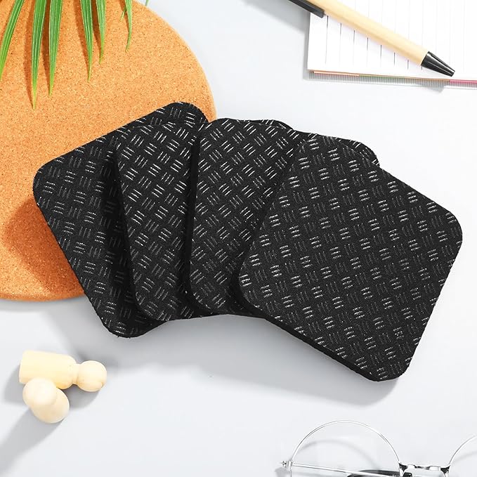 4pcs Non-Slip Treadmill Pads Anti-Vibration Exercise Equipment Mats 10x10x1cm for Hardwood and Carpet Floors Home Gym Protection
