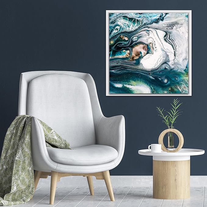 Pixy Canvas Floater Frame 13x13 for 3/4 (0.75) inch Deep Canvas Paintings/Canvas Prints/Wood Canvas Panels/Wall Art/Wall Decor/Home Decor/Artwork (White, 13 x 13 inch, Square)