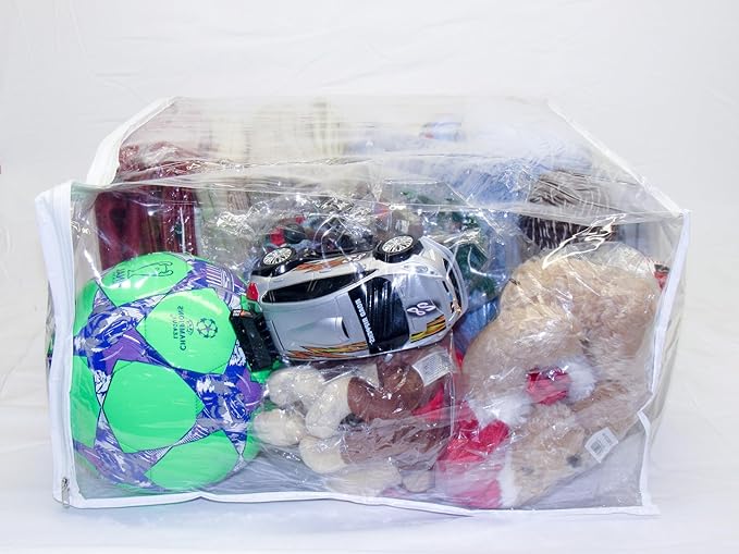 FBA Set of 5 Clear Vinyl Zippered Storage Bags 24x20x11 Inch