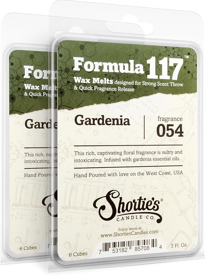 Shortie's Candle Company Pure Gardenia Wax Melts Multi Pack - Formula 117-2 Highly Scented 3 Oz. Bars - Made with Essential & Natural Oils - Flower & Floral Warmer Wax Cubes