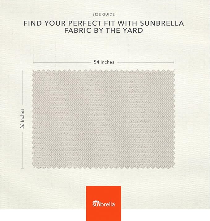 Sunbrella Outdoor Fabric by The Yard | Charmer Parchment (Textured) | Official Sunbrella Seller | Indoor or Outdoor Upholstery Fabric for Chairs, Cushions, Drapery, Pillows, Furniture
