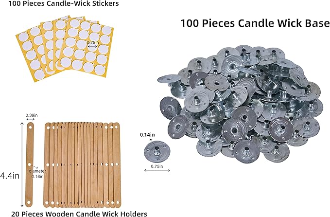Thick Candle Wicks,131 ft 72 Ply Candle Wick Roll,Candle Wicks for Candle Making with Stickers, Holders and Bases（72 PLY）