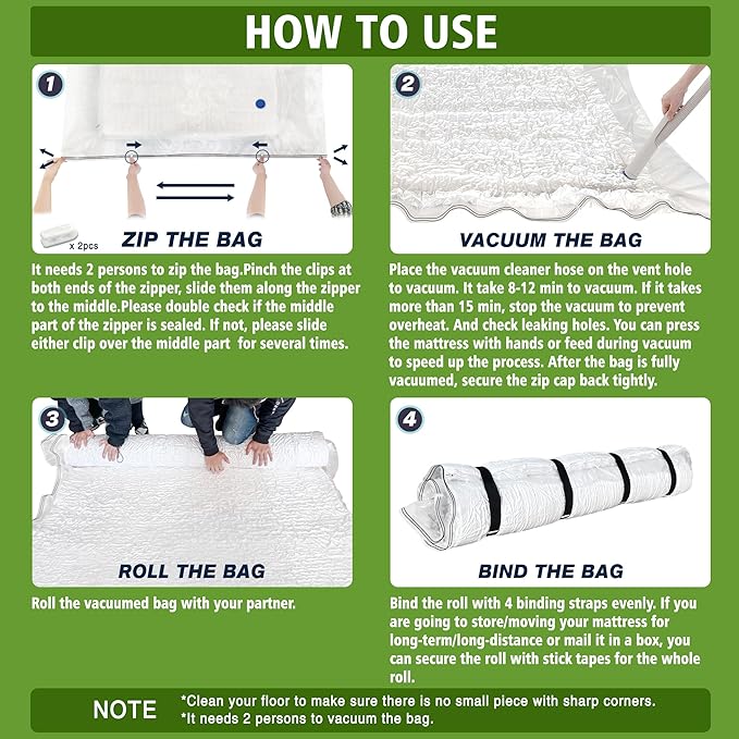 King Mattress Bag for Moving and Storage, Mattress Storage Bags California King Size for Mattress up to 14 Inches