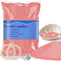 Sukh Pink Candle Sand Wax with Wicks and Wick Tabs- 450g DIY Pearled Candle Wax, Refillable Pearled Sand Candles with Wicks, for Valentine's Day, Wedding, Dating
