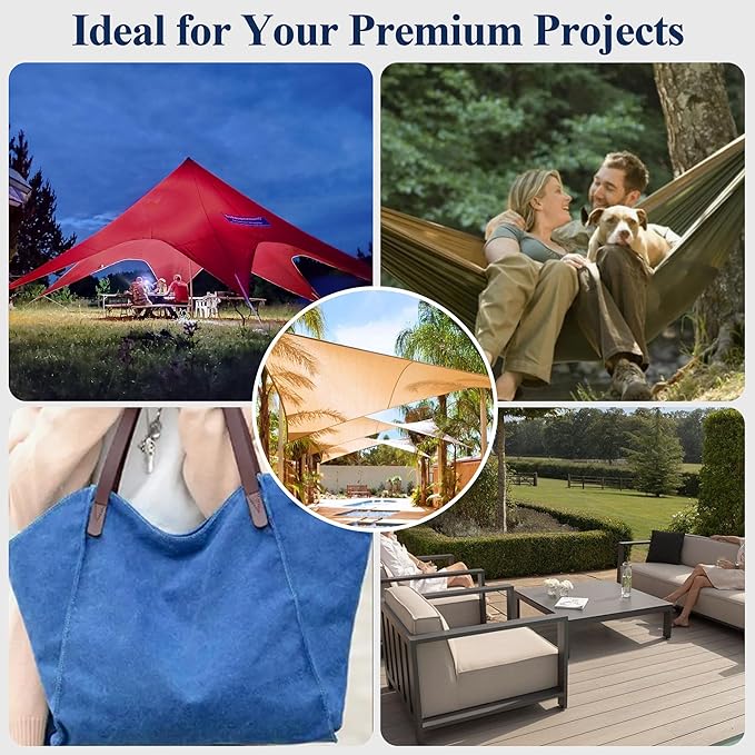 Foreate Waterproof Canvas Fabric by The Yard 600D Fade & UV Resistant Indoor Outdoor Oxford Fabric 58” W Upholstery Polyester Material for Patio Chairs Tent Camping DIY, 1 Yard Blue