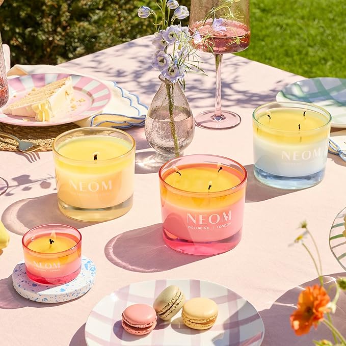 NEOM- Complete Bliss Citronella Outdoor Candle | 1 Wick I 100% Natural Wax I Hand-Finished I Moroccan Blush Rose, Lime, Black Pepper and Added Citronella