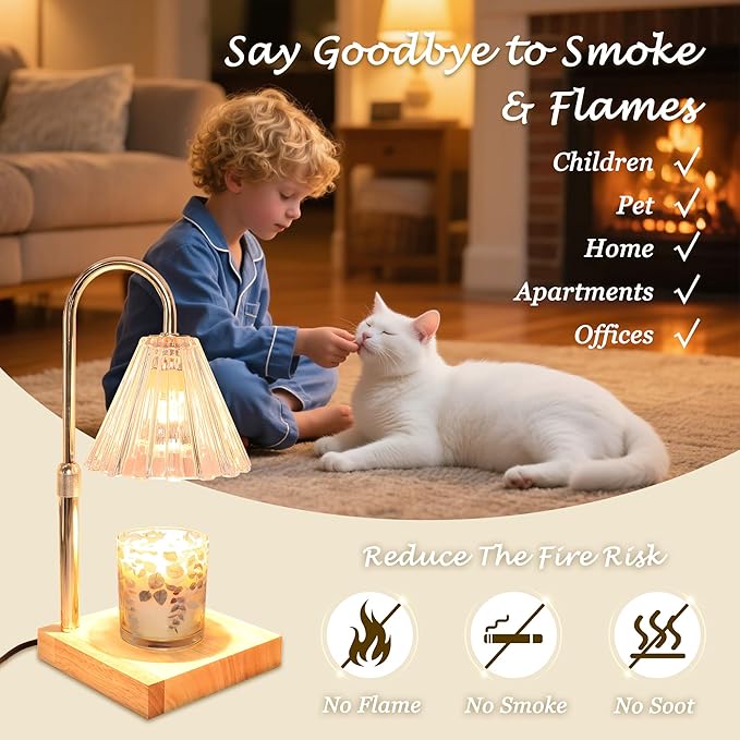 Candle Warmer Lamp with Electric Timer Dimmer Adjustable Height, Room Decor Scented Wax Melt House Warming Idea Useful, Gifts for Women Who Have Everything Mom Men