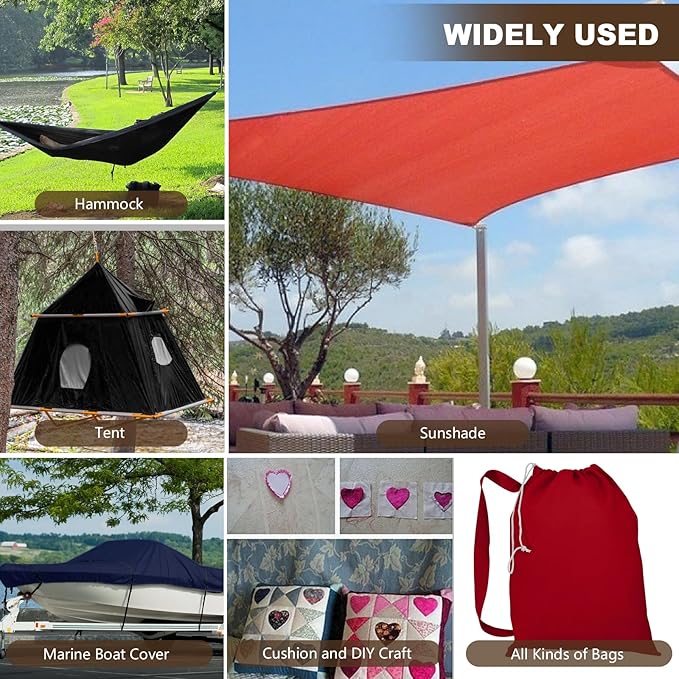1200D Thicken Waterproof Canvas Fabric by The Yard 58" W Water-Resistant Polyester Fabric Heavy Duty Outdoor Upholstery Material for Chair Patio Cushion Furniture Cover Sewing DIY, 5 Yards Red
