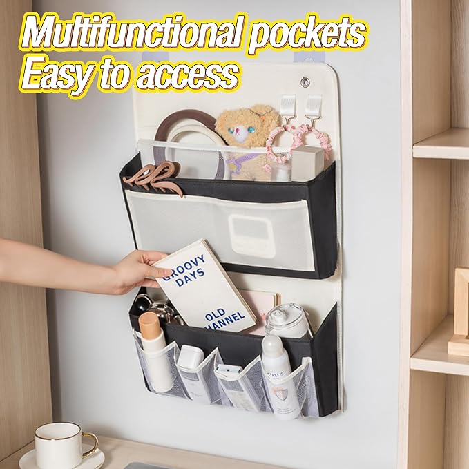 Hanging Organizer Storage Bag Foldable, Space-Saving Closet Organizer Hunging with Multiple Pockets, for Accessories, Sturdy, Durable, and Easy to Hang, Perfect for Bedrooms Dorms or Travel